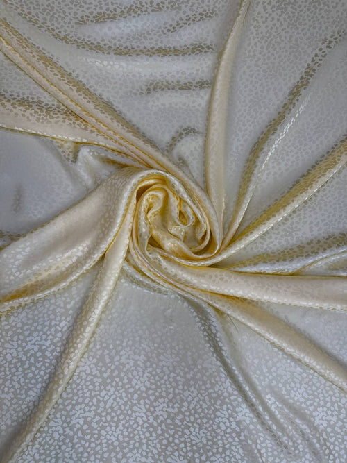 soft buttercream tonal Italian silk jacquard fabric from Como — TG-251