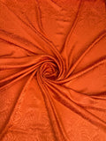 tangerine orange tonal Italian silk jacquard fabric from Como — TG-252