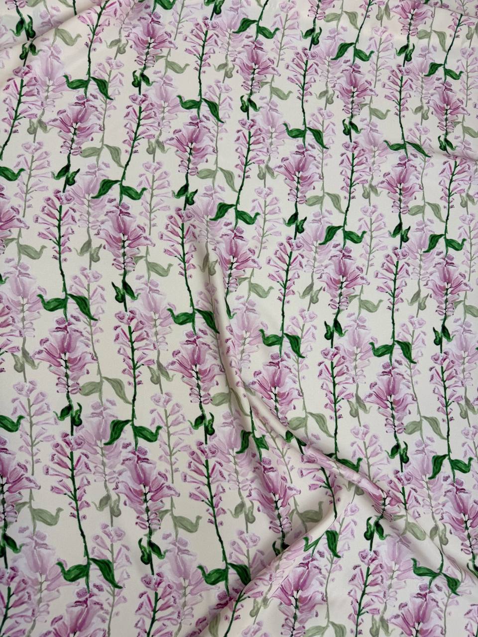 Pink Garden Stripe — Silk Satin original fabric photograph. 