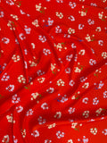 Scarlet Floral Scatter — Silk Satin original fabric photograph. 