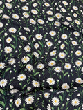 Midnight Daisy — Silk Satin original fabric photograph. 