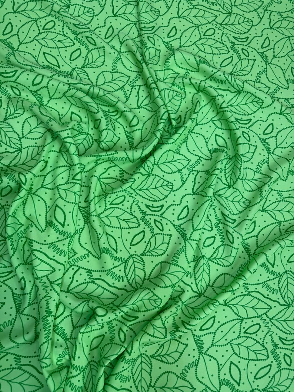 Emerald Scroll — Silk Satin original fabric photograph. 