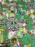 Emerald Medallion — Silk Satin original fabric photograph. 