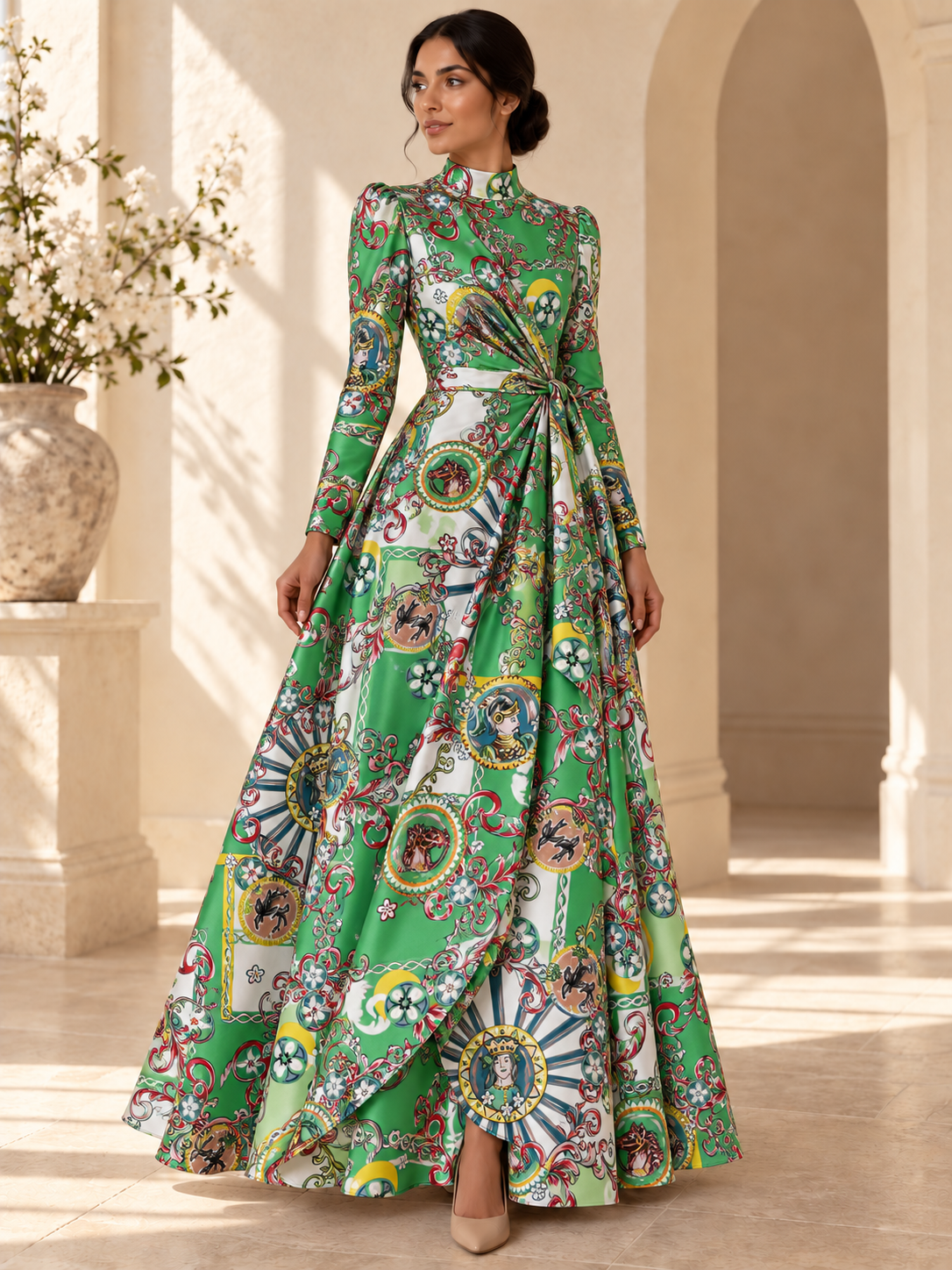 TG-269 — AI model styling illustration based on the original fabric; fabric sold separately, garment not included.