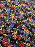 Midnight Floral Bouquet — Italian Silk Satin fabric, TG-275