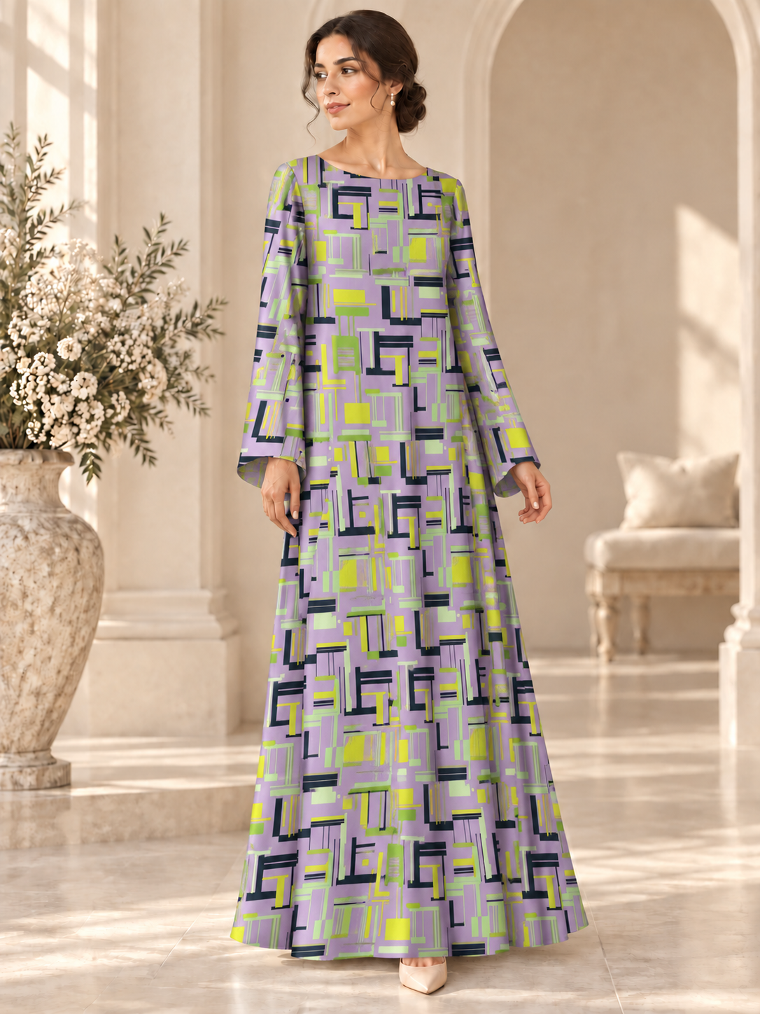 TG-278 — AI model styling illustration based on the original fabric; fabric sold separately, garment not included.