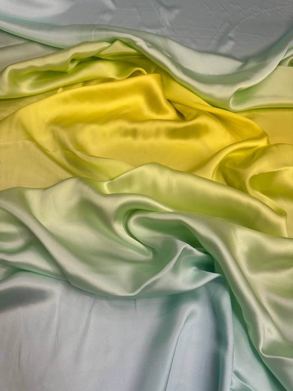 Citron Pearl Ombre — Italian Silk Satin fabric, TG-281
