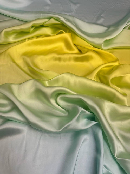 Citron Pearl Ombre — Italian Silk Satin fabric, TG-281