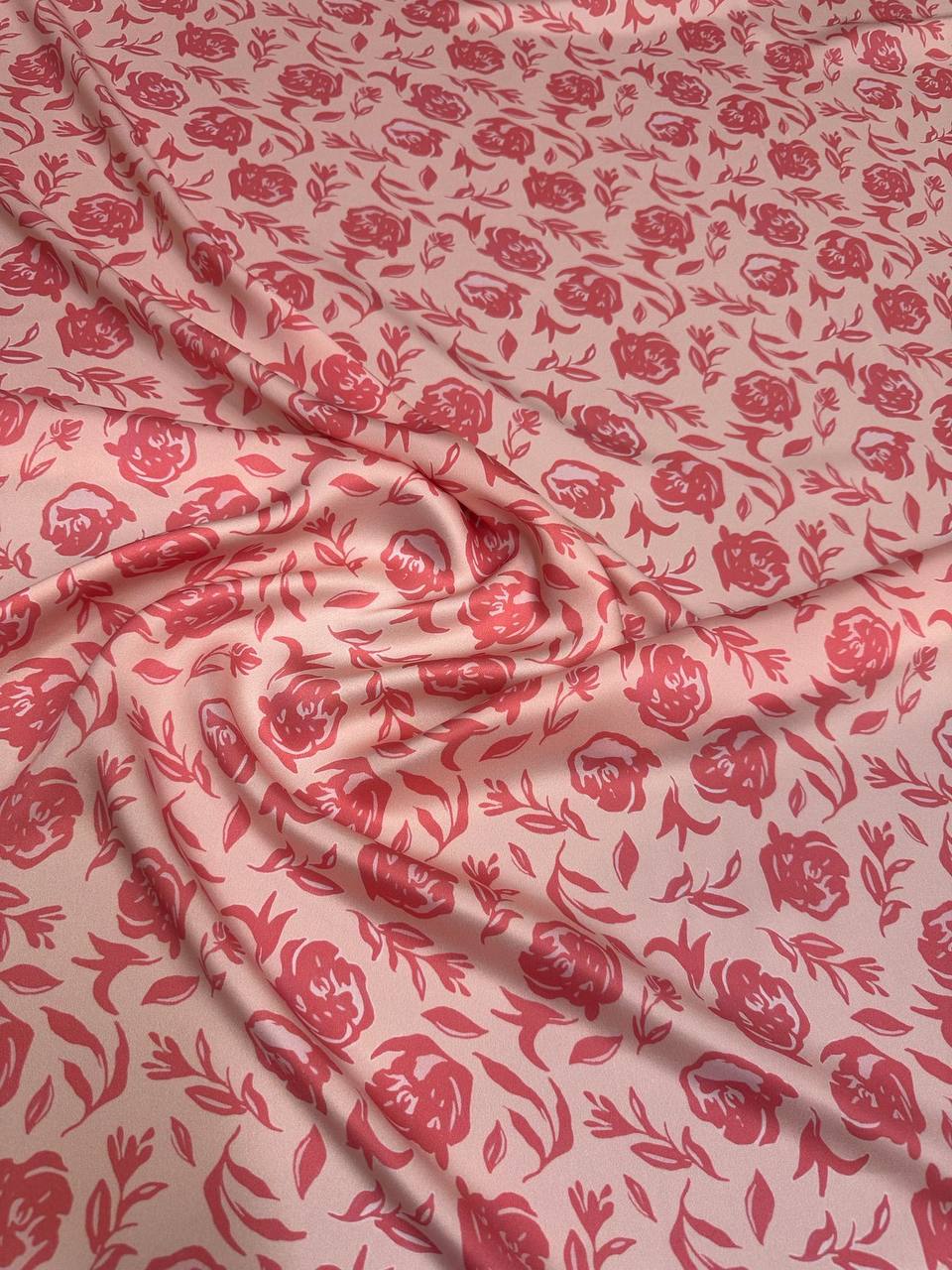 Blush Floral Bouquet — Italian Silk Satin fabric, TG-283