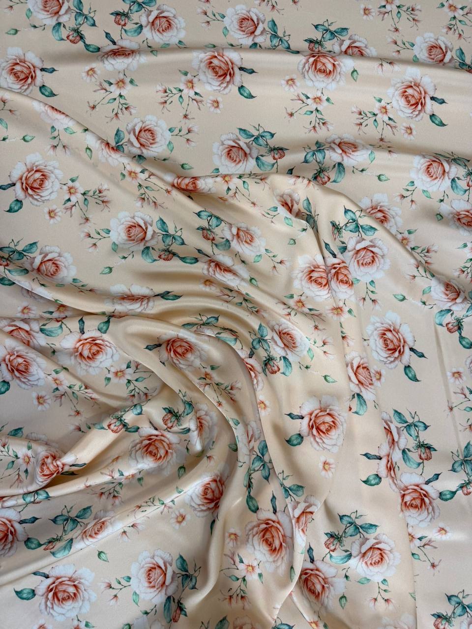 Pearl Petite Blossom — Italian Silk Satin fabric, TG-294