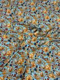 Turquoise Rust Scatter — Italian Silk Satin fabric, TG-297