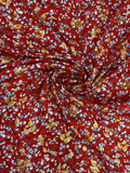 Scarlet Gold Floral Scatter — Italian Silk Jacquard Lurex fabric, TG-310