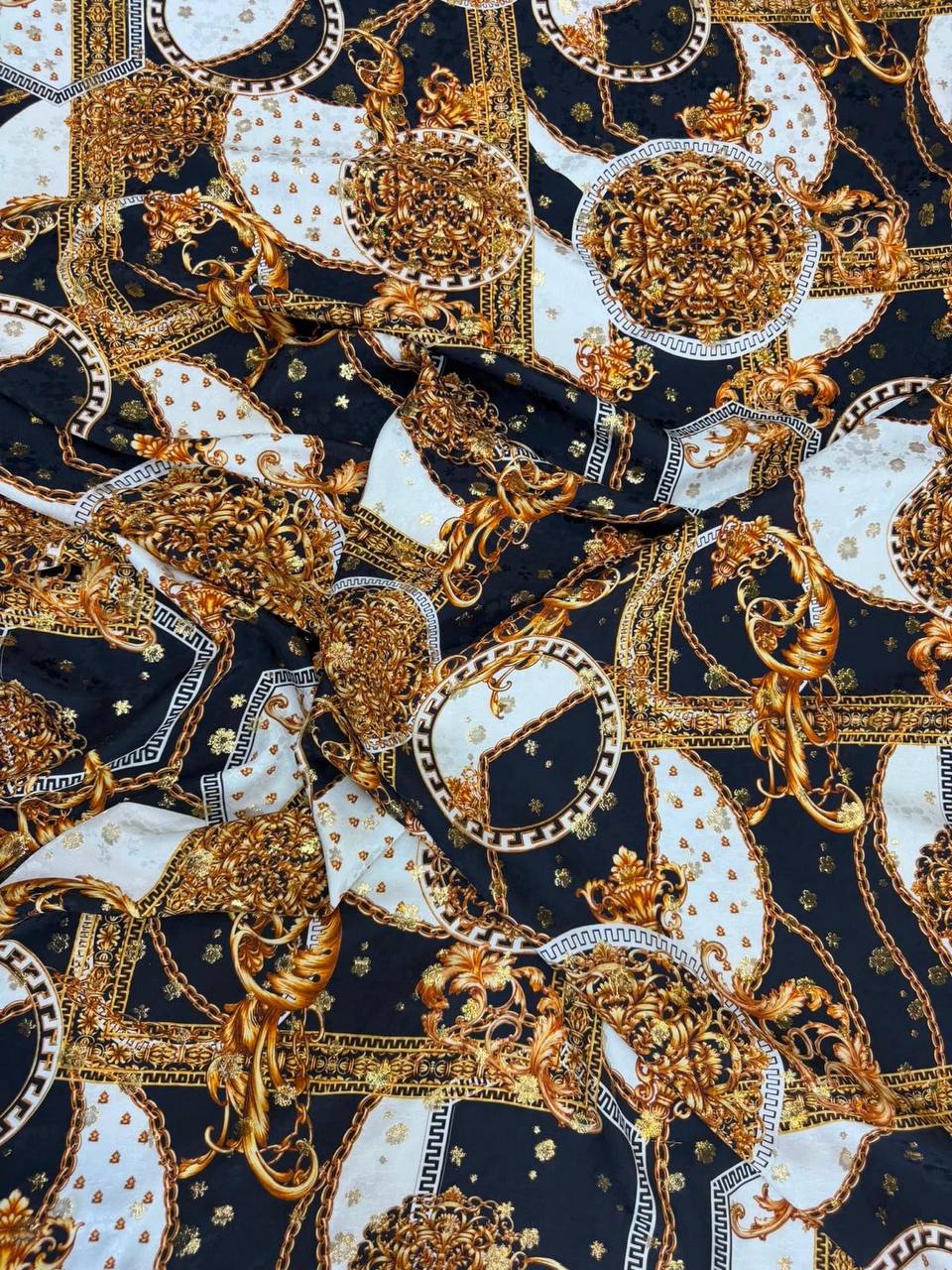 Black Gold Equestrian — Italian Silk Jacquard Lurex fabric, TG-311