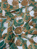 Green Gold Equestrian — Italian Silk Jacquard Lurex fabric, TG-314