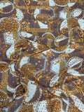 Bronze Gold Equestrian — Italian Silk Jacquard Lurex fabric, TG-315