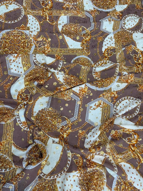 Bronze Gold Equestrian — Italian Silk Jacquard Lurex fabric, TG-315