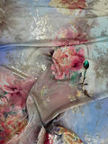 Mist Pink Rose Bouquet — Italian Silk Jacquard Lurex fabric, TG-321
