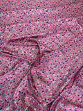 Pink Silver Mini Floral — Italian Silk Jacquard Lurex fabric, TG-328
