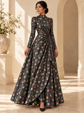 TG-329 — AI model styling illustration based on the original Silk Jacquard Lurex fabric; fabric sold separately, garment not included.