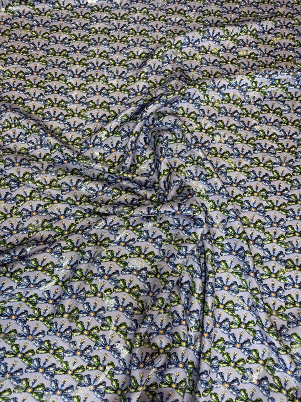 Midnight Ivory Micro Pattern — Italian Silk Jacquard Lurex fabric, TG-337