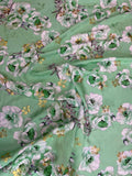 Sage Pink Rose Garden — Italian Silk Jacquard Lurex fabric, TG-338