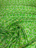 Lime Blue Decorative Motif — Italian Silk Jacquard Lurex fabric, TG-339