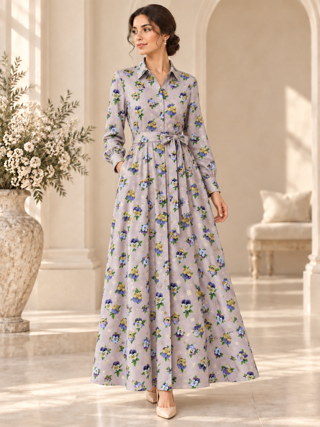 TG-341 — AI model styling illustration based on the original fabric; fabric sold separately, garment not included.