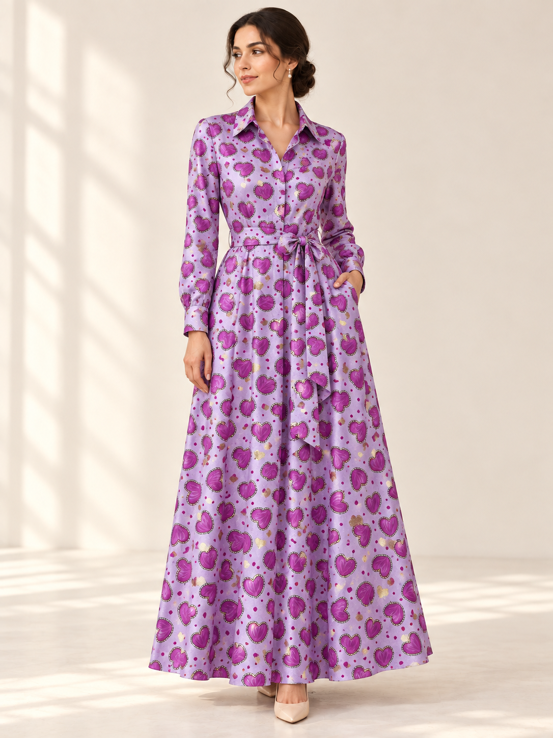 TG-345 — AI model styling illustration based on the original fabric; fabric sold separately, garment not included.