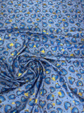 Blue Tonal Decorative Motif — Italian Silk Jacquard Lurex fabric, TG-350