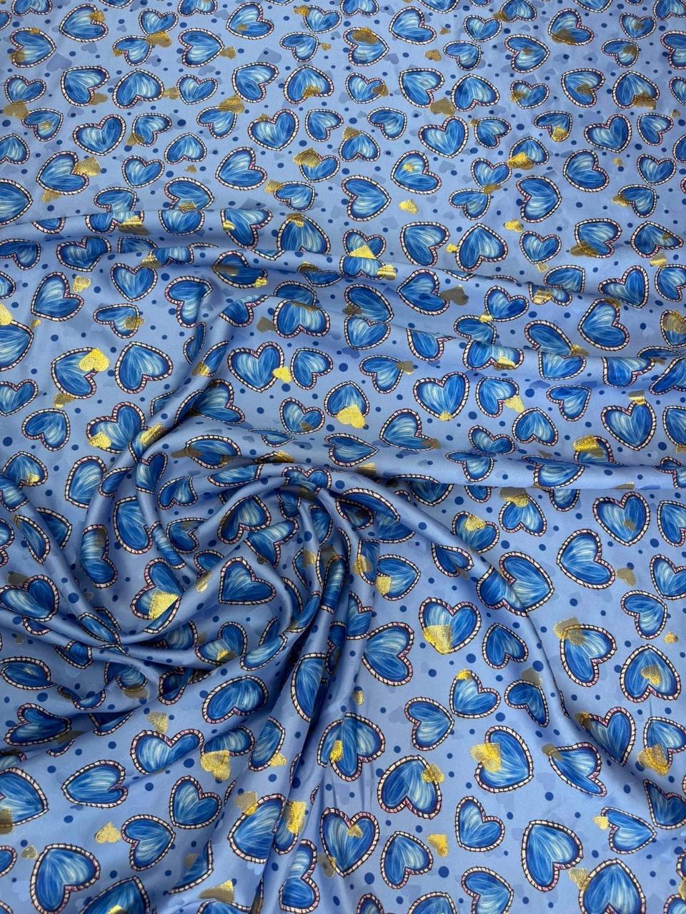 Blue Tonal Decorative Motif — Italian Silk Jacquard Lurex fabric, TG-350