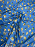 Cobalt Gold Diamond — Italian Silk Jacquard Lurex fabric, TG-351
