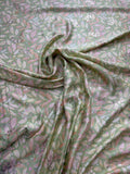 Sage Pearl Floral Scatter — Italian Silk Jacquard Lurex fabric, TG-352