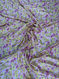Lavender Green Floral Sprig — Italian Silk Jacquard Lurex fabric, TG-353