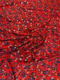 Scarlet Black Mini Floral — Italian Silk Jacquard Lurex fabric, TG-356