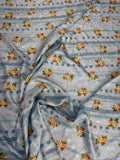 Silver Orange Floral Sprig — Italian Silk Jacquard Lurex fabric, TG-358