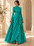 TG-373-J — AI model styling illustration based on the original Silk Jacquard fabric; fabric sold separately, garment not included.
