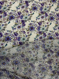 Ivory Navy Floral coordinating jacquard and chiffon fabrics, sold separately; original fabric photograph.