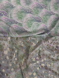 Mint Lavender Paisley coordinating jacquard and chiffon fabrics, sold separately; original fabric photograph.