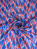 Original cobalt ribbon Italian silk jacquard fabric — TG-055