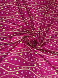 Original magenta heart garland Italian silk jacquard fabric — TG-057