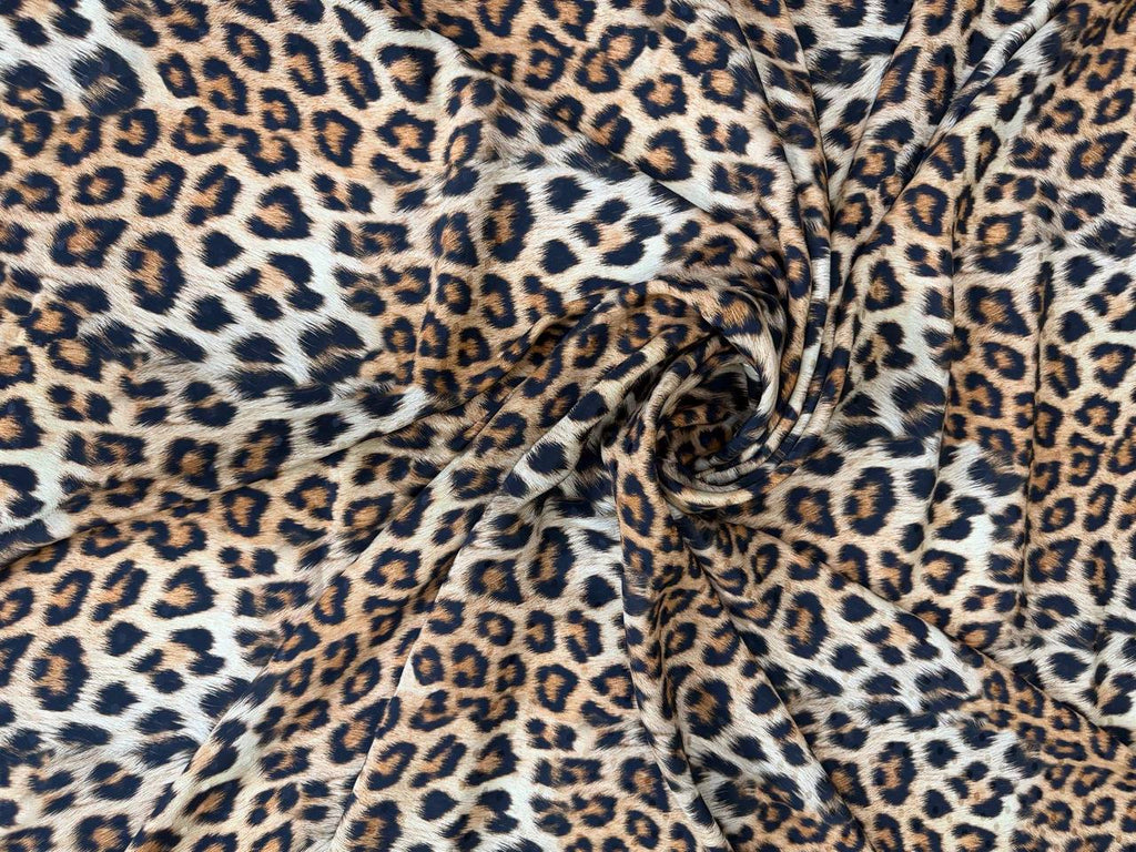 Original caramel leopard Italian silk jacquard fabric — TG-058