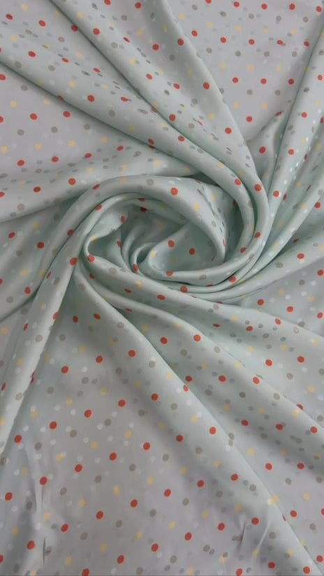 Silver Coral Dot — Italian Silk Jacquard | TG-022