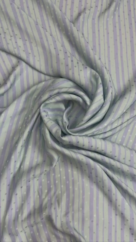 Grey Blue Fine Stripe — Italian Silk Jacquard | TG-045