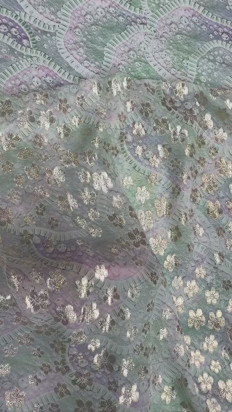 Mint Lavender Paisley — Italian Silk Jacquard | TG-379-J