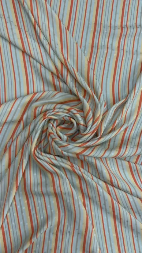 Aqua Candy Stripe — Italian Silk Jacquard | TG-024