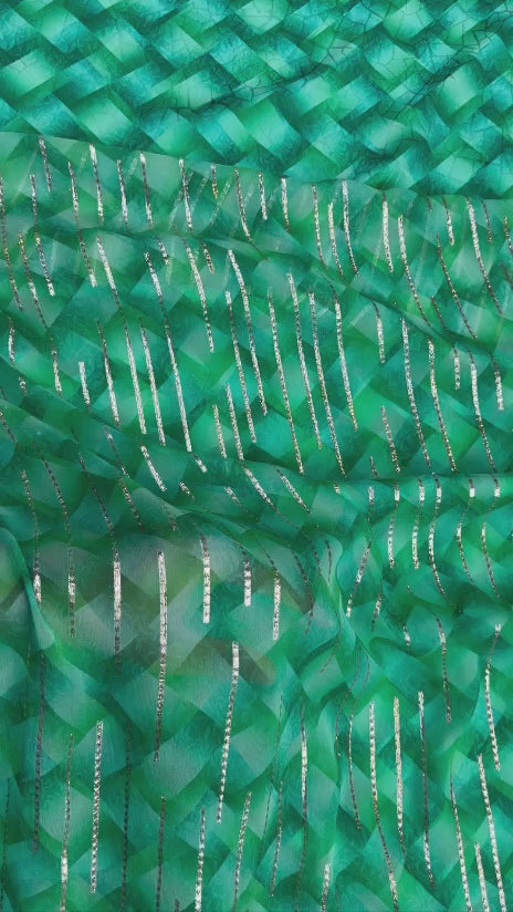 Emerald Mosaic — Italian Silk Jacquard | TG-373-J